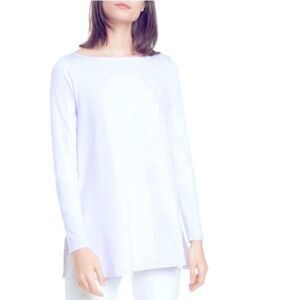 Eileen Fisher Womens Long Sleeve Crew Neck Tunic Top size XXS NWT Tencel Lyocell